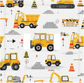 Construction Vehicles & Trucks Pattern Double Toggle Switch Cover - 2-Gang Standard US Size Little Builder's Dream Light Switch Covers for Boy's Bedroom Decor