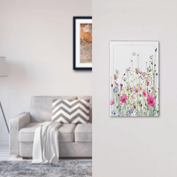 Light Switch Cover Plate Boho Colorful Flowering Plant Wild Flower 1 Gang No Device Blank Electrical Wall Plates Faceplate Decorative Switch Plate For Bed Room Living Room Decor