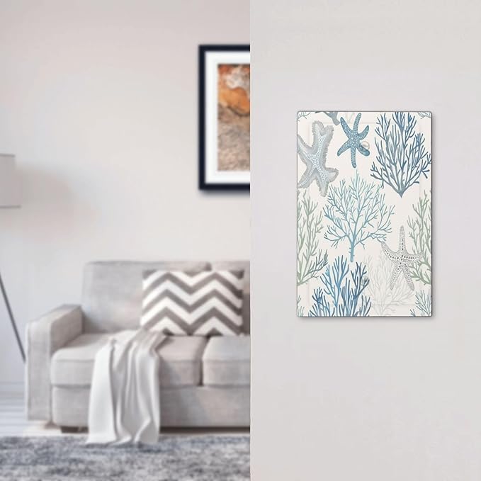 Light Switch Cover Plate Ocean Beach Theme Starfish Seashell Coral 1 Gang No Device Blank Electrical Wall Plates Faceplate Decorative Switch Plate For Bathroom Kids Room Decor