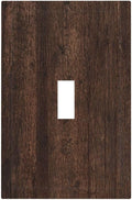 Decorative Switch Cover Plate with Rustic Dark Wood Grain & Vintage Style Design Single Gang Toggle Switch Plate Light Switch Covers Artistic Faceplate for Kitchen/Living Room