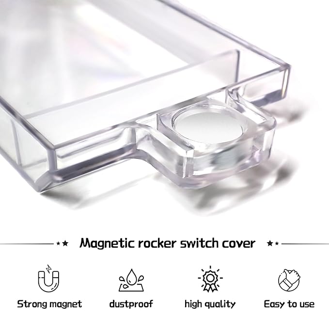 4 Pack Light Switch Cover Guard, Magnetic Light Switch Lock, Clear Wall Switch Guard for Flat Modern Switches