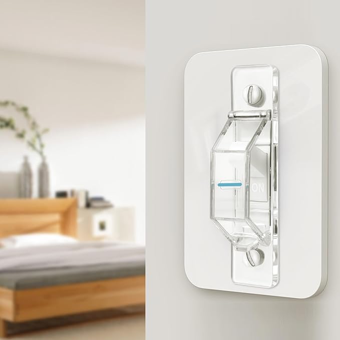 8 Pack Light Switch Cover Guard,Wall Light Switch Lock With Glow In The Dark Effect, Child Proof Wall Switch Cover Keeps Lights or Switches from Being Accidentally Turned ON or OFF （Clear)