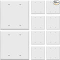 ENERLITES Blank Device Wall Plate Cover, 2-Gang 4.88" x 4.92", Mid-Size, Unbreakable Polycarbonate Thermoplastic, UL Listed, 8802M-W-10PCS, White(10 Pack)