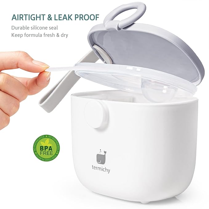 Termichy Baby Formula Dispenser, Portable Formula Dispenser Container with Scoop and Carry Handle for Travel Outdoor Activities for Baby Infant, 500ml 2Pack