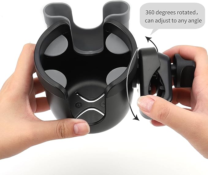 Accmor Stroller Cup Holder with Phone Holder, Bike Cup Holder, Universal Cup Holder for Uppababy Nuna Doona Strollers, 2-in-1 Cup Phone Holder for Stroller Bike Accessory