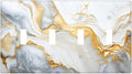 Exquisite White Gold Marble Abstract Luxurious Print Light Switch Covers Quad Toggle Electrical Faceplate 4 Gang Wall Plate Decorative Switch Plates Cover for Bathroom Kitchen Decor