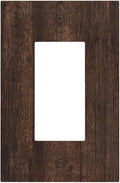 Decorative Light Switch Cover Plate with Rustic Dark Wood Grain & Vintage Style Design 1 Gang Rocker Outlet Covers Single Decora Gfci Device Wall Plate for Kitchen/Living Room