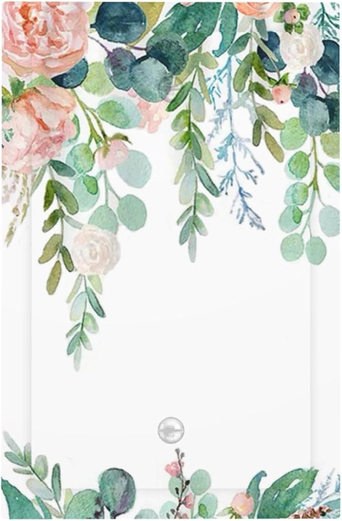 Green Eucalyptus Leaves Floral Watercolor Flower Light Switch Cover Plate 1 Gang No Device Blank Electrical Wall Plates Faceplate Decorative Switch Plate for Bed Room Living Room Decor