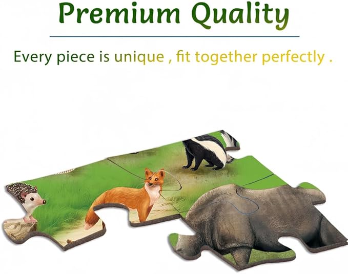Puzzles for Kids Ages 6-8 Year Old, 100 Piece Grassland Animals Jigsaw Puzzle for Toddler Children Learning Educational Puzzles Toys for Boys and Girls - Every Piece is Unique