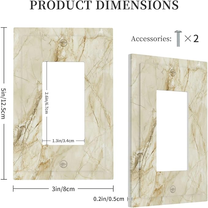 Outlet Covers Creamy Beige Marble Abstract Minimalism 1 Gang Single Rocker Light Switch Cover Plate Decorative GFCI Wallplates Socket Cover Electrical Switch Plate Covers for Bathroom Home