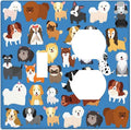 Cute Animal Dogs Puppy Decorative Outlet Cover 1 Toggle 1 Duplex Light Switch Plate Cover Electricity Receptacles Plates For Home Kitchen Living Bedroom 4.6 * 4.5