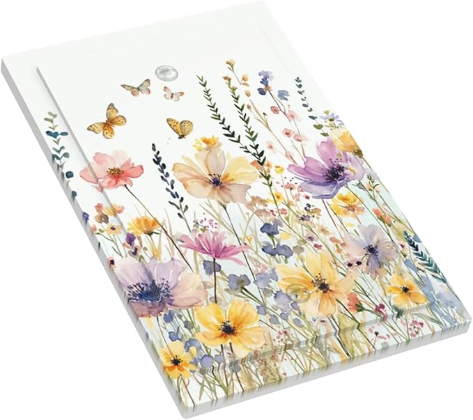 Wildflowers Colorful Flower Butterfly Floral Light Switch Cover Plate 1 Gang No Device Blank Electrical Wall Plates Faceplate Decorative Switch Plate Covers for Farmhouse Bedroom Decor