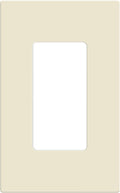 ENERLITES Screwless Decorator Wall Plates Child Safe Outlet Covers, Size 1-Gang 4.68" H x 2.93” L, Unbreakable Polycarbonate Thermoplastic, SI8831-LA, Glossy, Light Almond