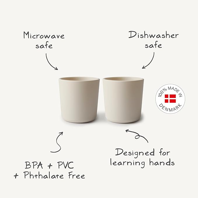 mushie Dinnerware Cups For Kids | Made in Denmark, Set of 2 (Twilight Blue)