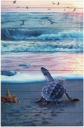 1-Gang No Device Decorative Blank Receptacle Wall Plate Beach Wave Sea Ocean Turquoise Teal Blue Turtle Seashell Coastal Light Switch Jumbo Size Electrical Face Plate Cover for Unused Outlets/Switches
