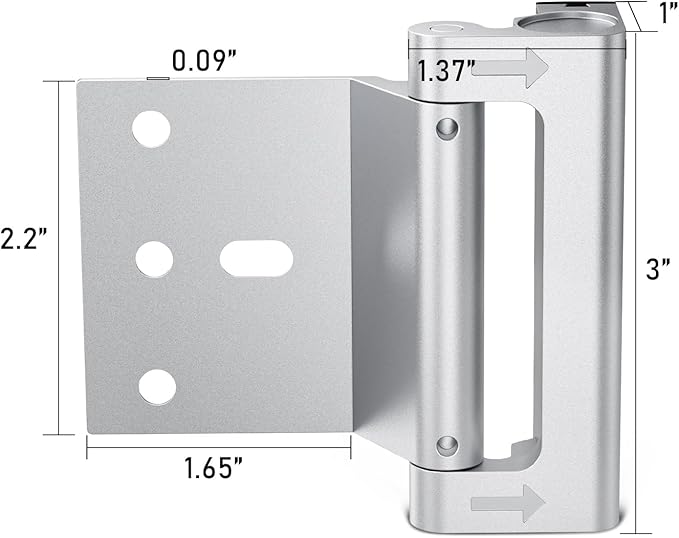 3Pcs Door Reinforcement Lock, Door Locks for Kids Safety, Door Safety Locks from Inside, Withstand 800lbs Force - Enhance Home Security, Door Lock Security, Aluminum Construction (Silver)