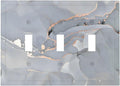 Gray And Gold Marble Abstract Luxury Print Decorative Switch Plates 3 Gang Wall Plate Triple Toggle Light Switch Cover Faceplate Electrical Wall Panels for Bathroom Kitchen Bedroom Decor