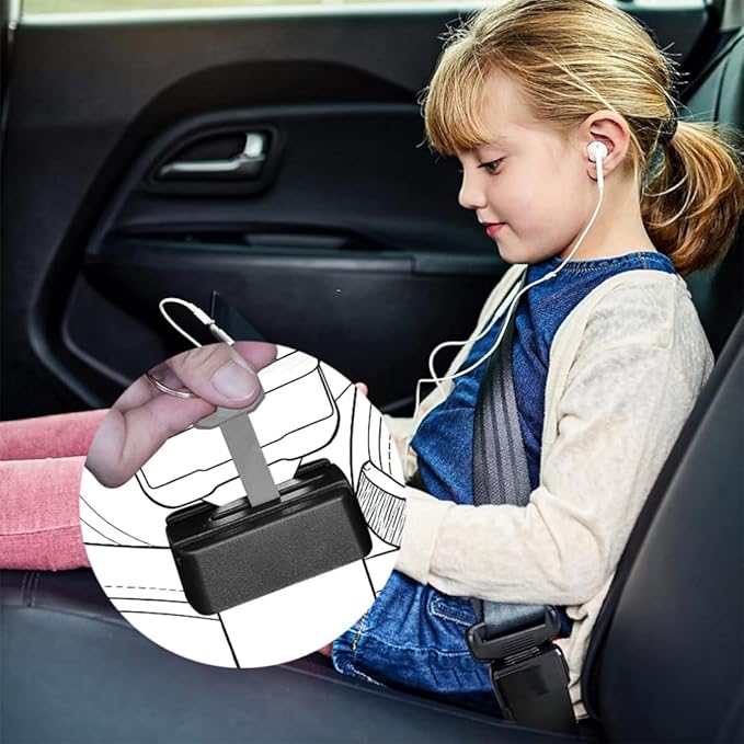 2Pack Seatbelt Buckle Guard Car Seat Belt Lock Cover Secure Buckle Safety Protector Prevent Kids or Special Groups from Accidentally Unbuckling Universal Fit Black
