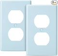 Bates- Duplex Receptacle Wall Plates, 2 Pack, Blue Electrical Outlet Cover Plates, Electric Outlet Cover, Wall Outlet Cover, Outlet Plate, Outlet Wall Plate, Wall Outlet Cover Plate