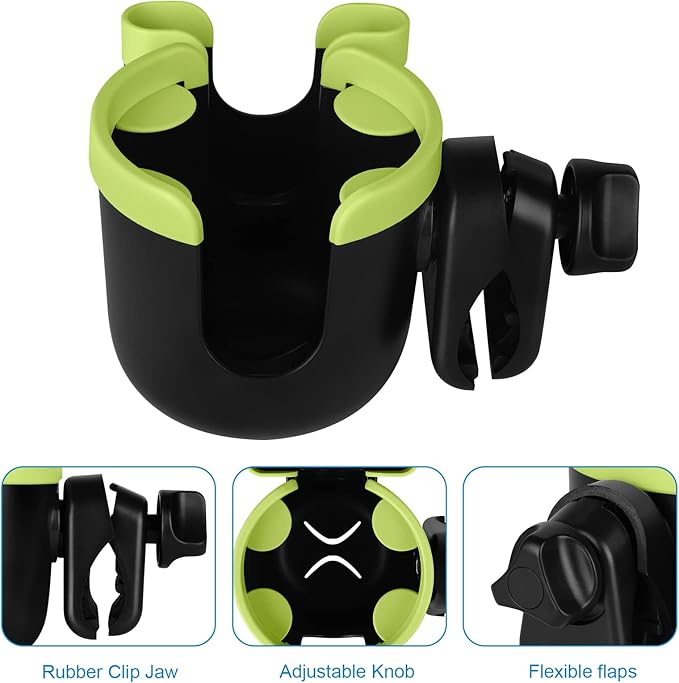 Accmor Stroller Cup Holder with Phone Holder, Bike Cup Holder, Universal Cup Holder for Uppababy Nuna Doona Strollers, 2-in-1 Cup Phone Holder for Stroller Bike Accessory