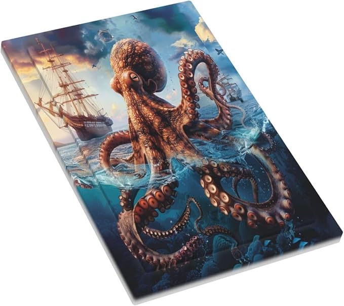 Light Switch Covers Deep Ocean Octopus Sailboat Sea Monster Decorative Switch Plates 1 Gang Blank No Device Outlet Covers Electrical WallPlates for Bathroom Bedroom Decor