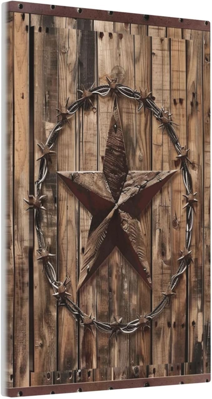 Light Switch Cover Rustic Star Western Cowboy Wood Wall Plate Cover 1 Gang Blank No Device Decorative Outlet Covers Electrical Switchplate for Farmhouse Home Decor