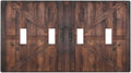 Light Switch Cover Rustic Brown Barn Door Retro Wood Plank 4 Gang Switch Plate Quad Toggle Wall Plates Country Decorative Switchplate Electrical Outlet Cover Plates for Bathroom Home Decor