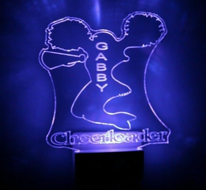 Night Light Multi Color Personalized LED Plug-in, Ultra-Slim Touch Night Light Smart Dusk to Dawn Sensor, Kids Children's Bedroom Kitchen Bathroom Hallway Play Room Variations (Cheerleader)