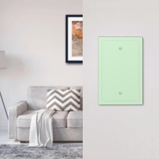 Green Decorative 1 Gang No Device Blank Wall Plate Blank Light Switch Cover Switchplate Electric Unused Faceplate Covers