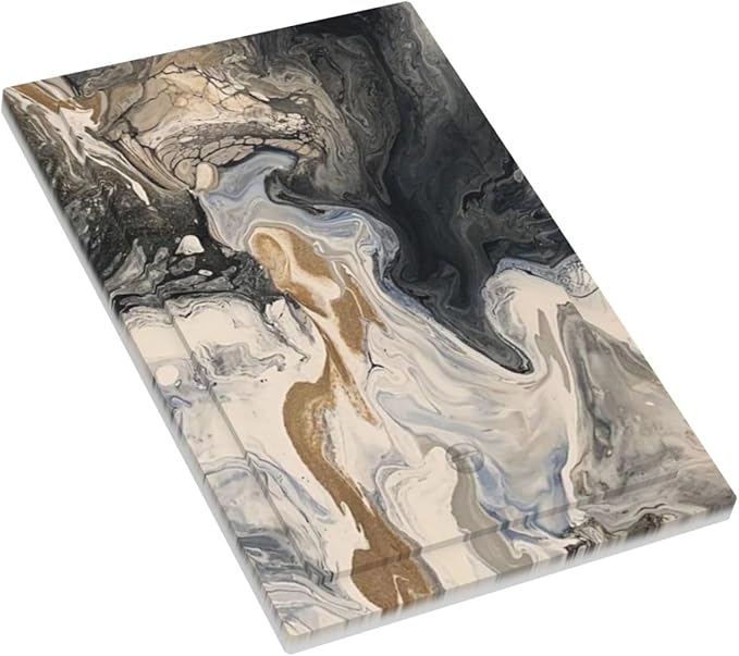Light Switch Cover Plate Black Gold Swirl Fluid Painting Marble 1 Gang No Device Blank Electrical Wall Plates Faceplate Decorative Switch Plate For Bathroom Kitchen Decor