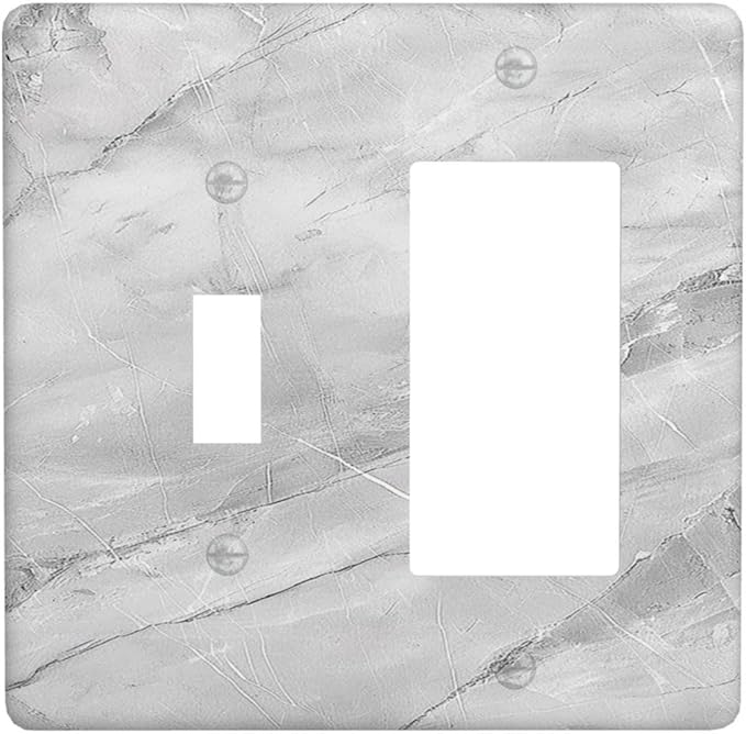 Outlet Covers Gray Marble Pattern 1 Toggle 1 Rocker Combo Light Switch Cover Plate Decorative Switch Plate Covers Electrical Wall Plate for Home Farmhouse Decor
