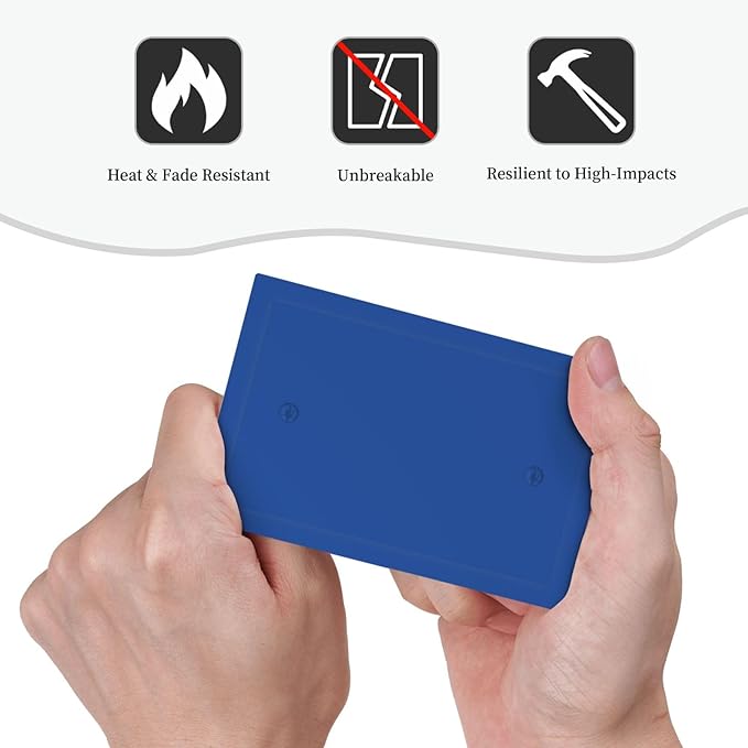 Blue Decorative 1 Gang No Device Blank Wall Plate Blank Light Switch Cover Switchplate Electric Unused Faceplate Covers