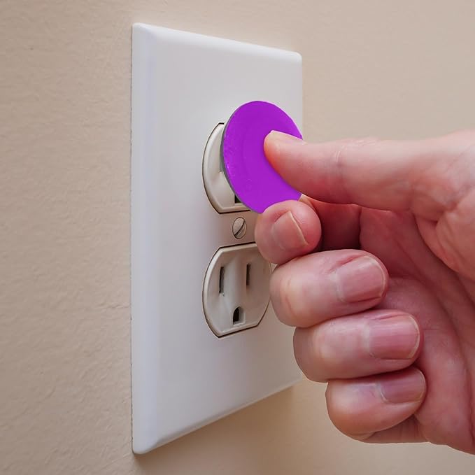 Pure Dark Purple Pattern Outlet Covers (12 or 24 Pack) - Child Safety Electric Plug Protectors to Prevent Power Shock