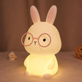 YuanDian Bunny Night Light with 8 Color Lights, Gift for Adults Teens and Babies, Decorate Kids' Bedroom with Cute Silicone Rabbit Nightlights, Animal Lamp Gift for Children and Toddlers