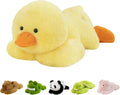 QUIRAI Weighted Stuffed Animals Duck Plush, 24" | 3.3 lb Duck Stuffed Animal, Pillowfort Weighted Plush Animals & Cute Plushies Gifts for Kids Adults