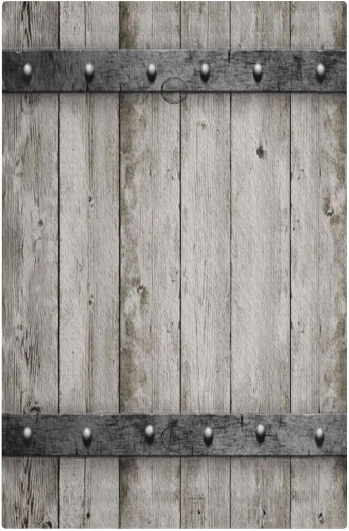 Decorative Switch Plate Covers Vintage Wood Barn Door Texture Printed Country Farmhouse 1 Gang No Device Light Switch Cover Plate Blank Wall Plate Cover Switchplate Electrical Faceplate