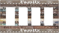 Country Farm Family Quote Wood 4 Gang Quad Rocker/GFCI/Decorator Light Switch Cover Plate Decorative Electric Faceplate Decorative Switchplate Screwless