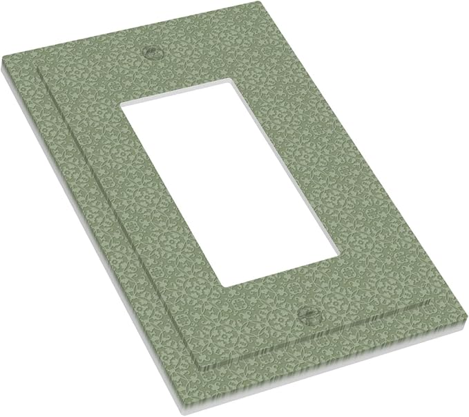 Sage Green Textured Single Rocker Switch Cover - 1-Gang Standard US Size Minimalist Botanical Weave Light Switch Covers, Modern Farmhouse Linen Texture for Neutral Decor