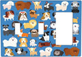 Cute Animal Dogs Puppy Decorative Outlet Cover 2 Toggle 1 Rocker Light Switch Plate Cover Electricity Receptacles Plates For Home Kitchen Living Bedroom 6.38 * 4.5