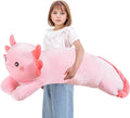 MMguai 40'' Big Pink Axolotl Plush Stuffed Animal, Large Axolotl Long Body Pillow Stuffy Plush Toy, Giant Soft Salamander Squishy Plushie Gift for Kids Boys Girls, Birthday, Christmas