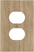 Outlet Covers Light Brown Wood Grain 1 Gang Duplex Light Switch Cover Plate Decorative Switch Plate Covers Electrical Socket Cover for Farmhouse Cabin Decor