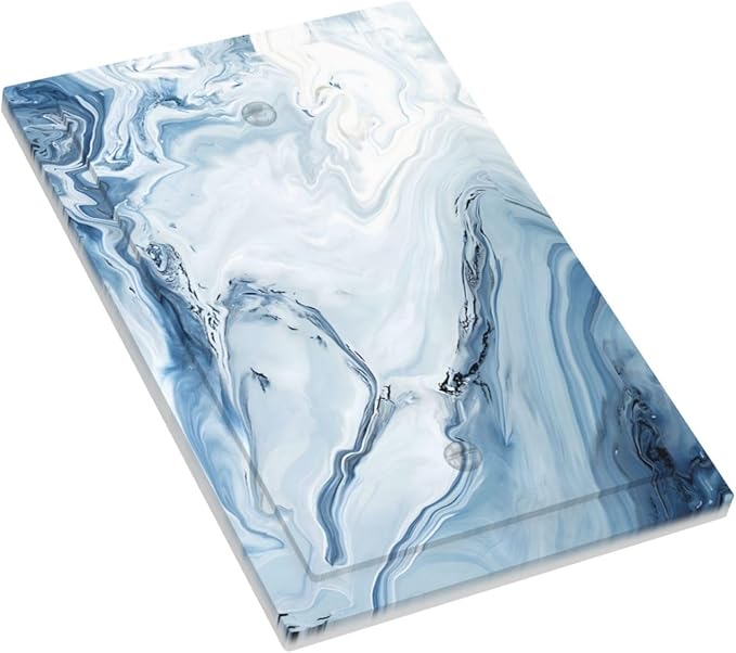 Blue Marble Abstract Ombre Chic Luxury Print Light Switch Cover Plate 1 Gang No Device Blank Electrical Wall Plates Faceplate Decorative Switch Plate Covers for Bathroom Living Room Decor