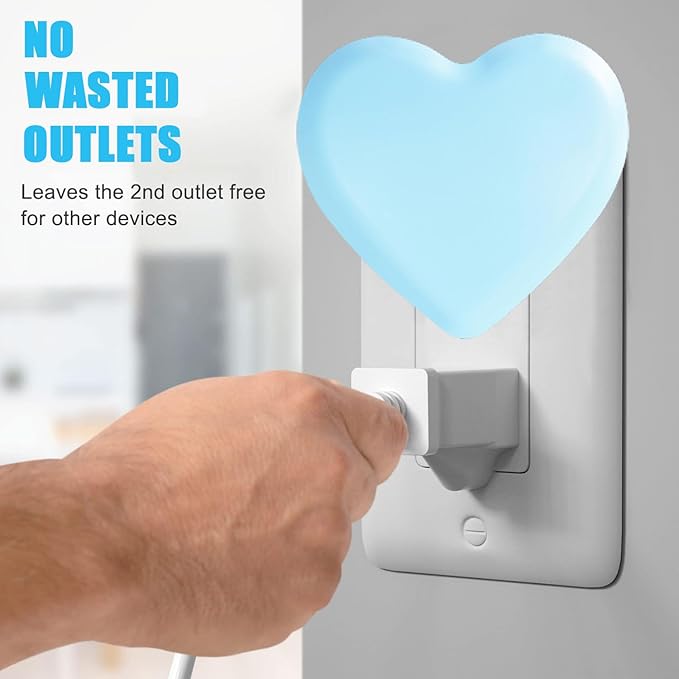 INZU Night Lights Plug into Wall, LED Night Light for Kids, Cute Nightlight with Auto Dusk to Dawn Sensor, LED Nightlight with Soft Warm Light for Bedroom, Nursery, Bathroom, Hallway (Blue)