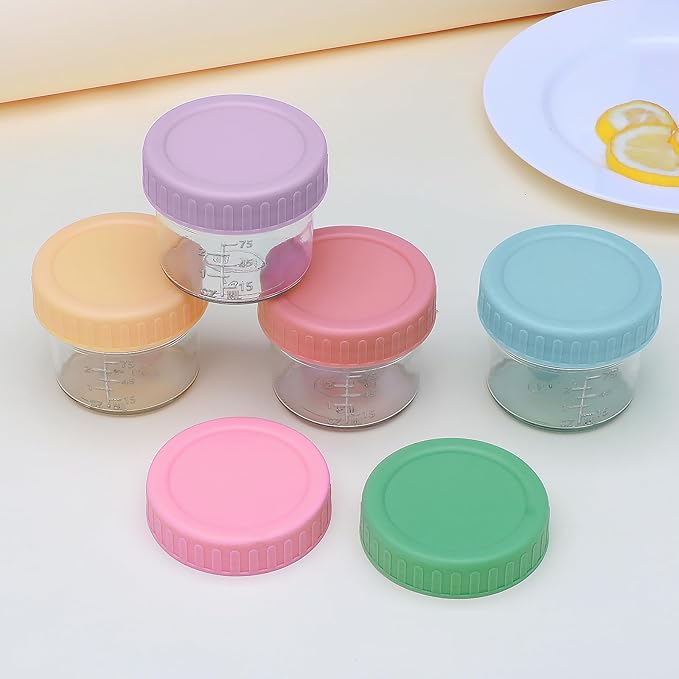 Accguan 16 Pack Glass Baby Food Storage Containers, 4 oz Baby Food Jars with Lids, Baby Food Maker for Microwave & Dishwasher Freezer Safe,BPA Free