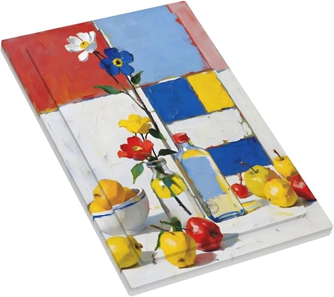 Color Block Floral Still Life Art Red Yellow Blue Abstract Light Switch Cover Plate 1 Gang No Device Blank Electrical Wall Plates Faceplate Decorative Switch Plate Covers for Farmhouse Bedroom Decor