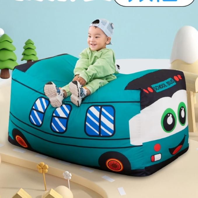 OUKEYI 11.8 Inch/30cm Car Plush Toy Simulation Bus Cute Cartoon Pillow Filling Car Plush Pillow Toy Gift Children's Birthday Party Gift (Green)