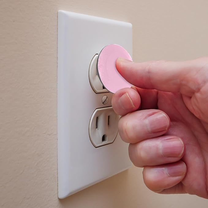 Pure Pink Color Outlet Covers Baby Proofing Safe & Secure Electric Plug Protectors | Socket Covers for Home & Office
