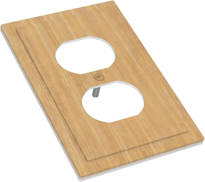 Rustic Woodgrain Duplex Wall Plate - 1-Gang Standard US Size Minimalist Farmhouse Wooden Outlet Covers for Home Decor