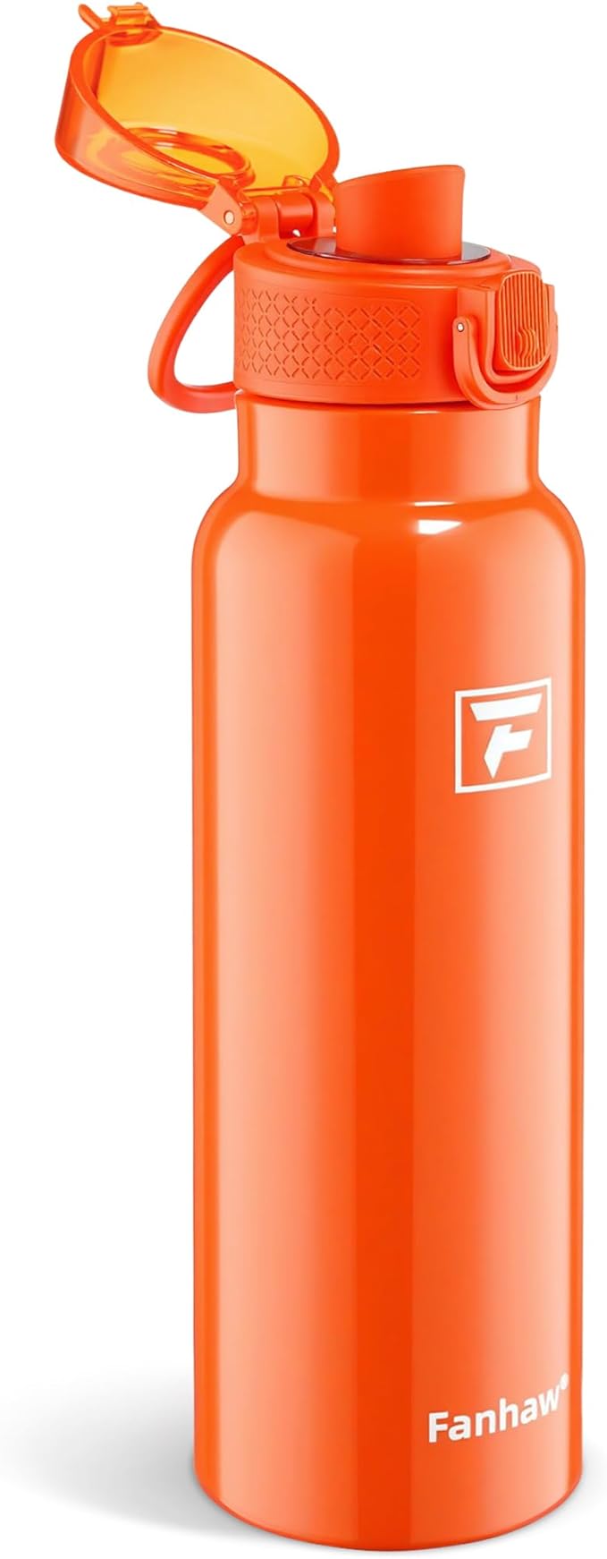 Fanhaw Daylite Series 24 oz Stainless Steel Insulated Water Bottle with Silicone Spout Lid, Double-Wall Vacuum Leakproof Metal Bottle, Anniversary Birthday Gift for Kids, Women & Men (Special Red)