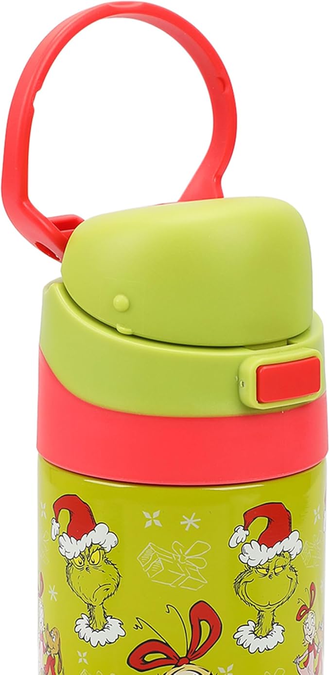The Grinch & Cindy-Lou Who All-Over Print Green 24 Oz Stainless Steel Water Bottle